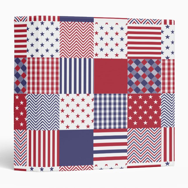 Classeur Blanc de patchwork americana des Etats-Unis et (Devant/Côté)
