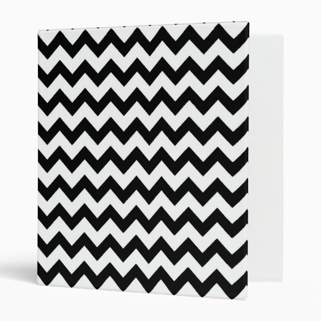 Classeur blanc noir de chevrons (Devant/intérieur)