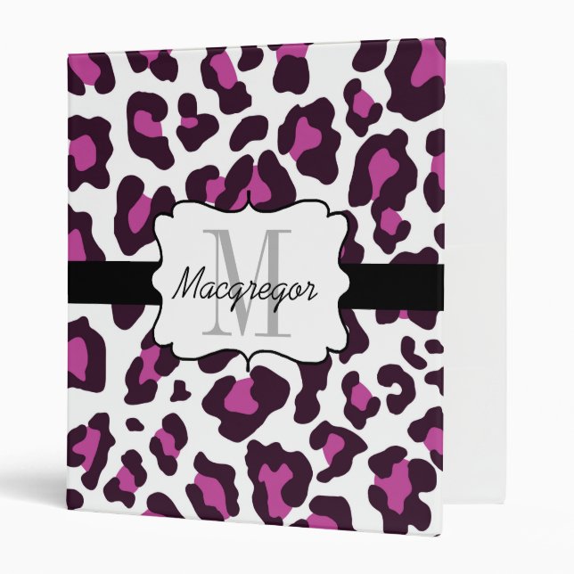 Classeur blanc noir pourpre personnalisé de (Devant/intérieur)