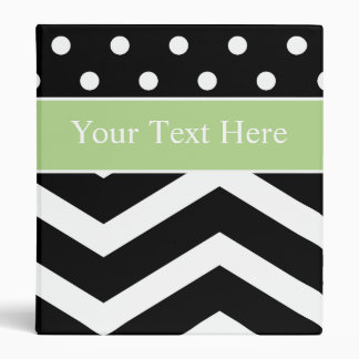 Classeur Blanc noir Vert Chevron personnalisé
