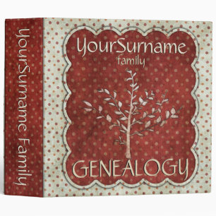 Classeur Blanc rouge de généalogie