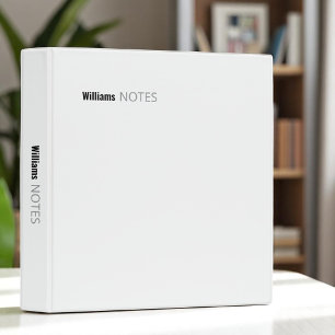 Classeur blanc simple et minimaliste pour notes