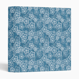 Classeur bleu avec blanc, bleu, fleurs, floral, rustique, f