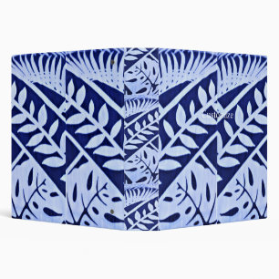 Classeur Bleu blanc Feuille Motif Thunder_Cove