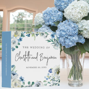 Classeur Bleu blanc Peony Floral Printemps Mariage Album ph