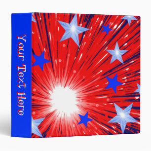 Classeur bleu blanc rouge de feu d'artifice bleu
