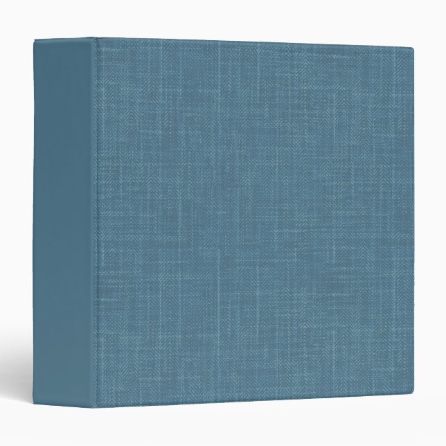 Classeur Bleu chevron texturé.  (Devant/Côté)