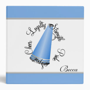Classeur bleu-clair et blanc de pom-pom girl de