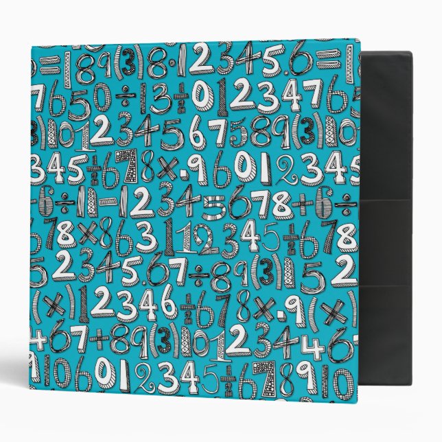 Classeur bleu de griffonnage de maths (Devant/intérieur)