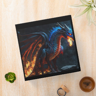 Classeur Bleu de liaison Flamme Feu Dragon échelles Anneau