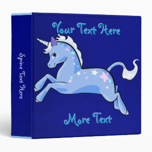 Classeur bleu de licorne