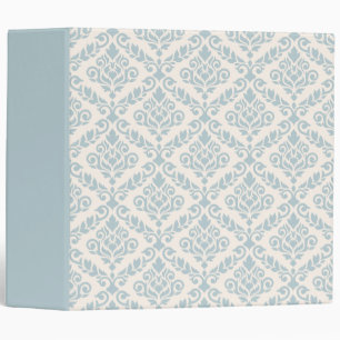 Classeur Bleu de motif de damassé de Prima sur la crème