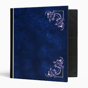 Classeur bleu de remous embelli par cuir vintage
