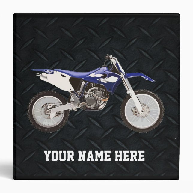 Classeur bleu dur de vélo de saleté avec le plat (Devant)