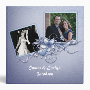 Classeur bleu élégant d'album à mariage