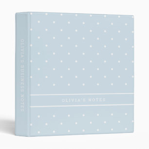 Classeur Bleu en pastel du pois et blanc à la mode