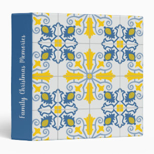 Classeur Bleu et jaune joli carrelage portugais motif
