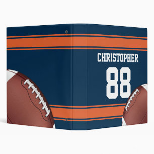 Classeur Bleu et Orange Grille Jersey Fer Football