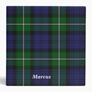 Classeur bleu et vert coloré de plaid de Forbes