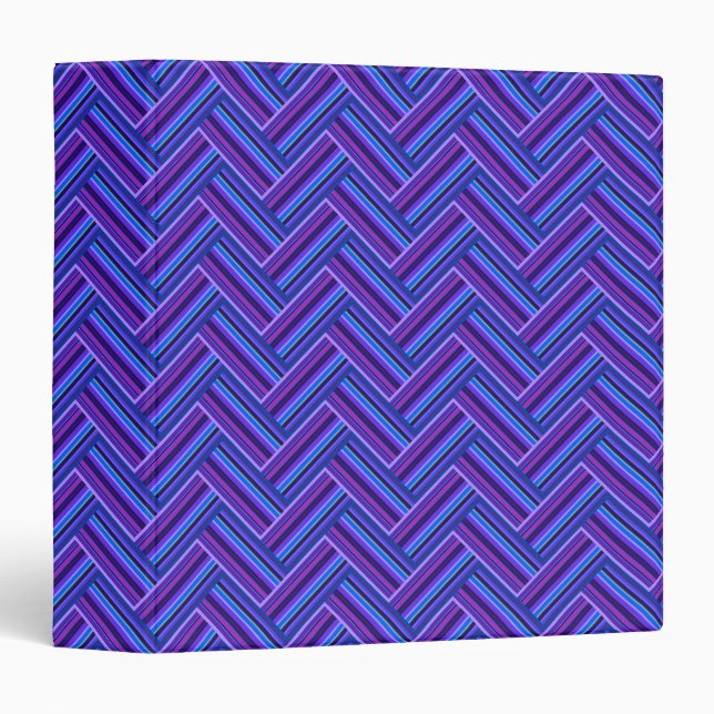 Classeur Bleu et violet rayures double tissage (Devant/Côté)