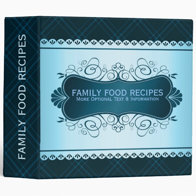 Classeur Bleu Foncé Et Clair Plaid Avec Dentelle (Devant/Côté)