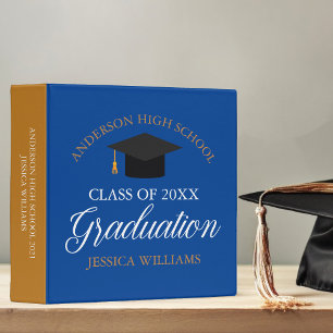 Classeur Bleu Gold Graduation 2025 Classe supérieure Album