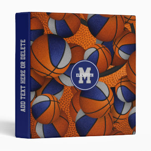 Classeur bleu gris enfants ados basketball couleurs de l'éq
