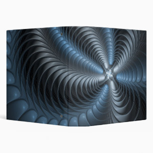 Classeur Bleu Gris Plastique Art Fractal 3D Abstrait Modern