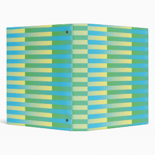 Classeur Bleu Jaune Vert Motif Rayé