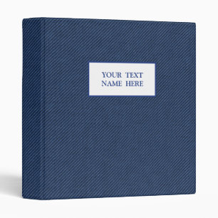 Classeur Bleu Jeans Fabric - Personnalisable