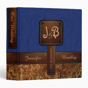 Classeur Bleu Mariage en cuir