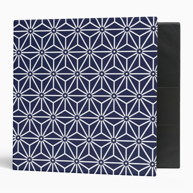 Classeur Bleu marine de Yukata Jinbei Asanoha de Japonais (Devant/intérieur)