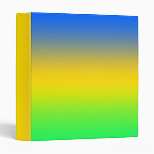 Classeur Bleu néon, jaune, dégradé vert, ombre.