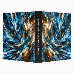 Classeur Bleu Or Abstrait Métallique Géométrique Futuriste