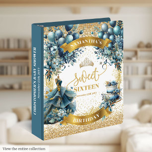 Classeur Bleu or Aquarelle Sweet sixteen Balloon Invité