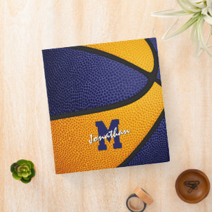 Classeur bleu orange de l'équipe de basketball couleurs var