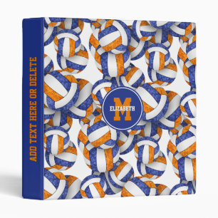 Classeur bleu orange filles école couleurs volleyball motif