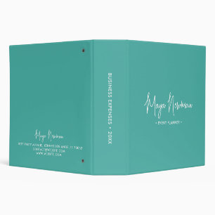 Classeur BLEU SARCELLE Monogramme Féminin Minimaliste Moder
