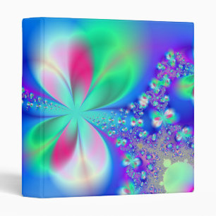 Classeur Bleu vert et rose multicolore Fractal