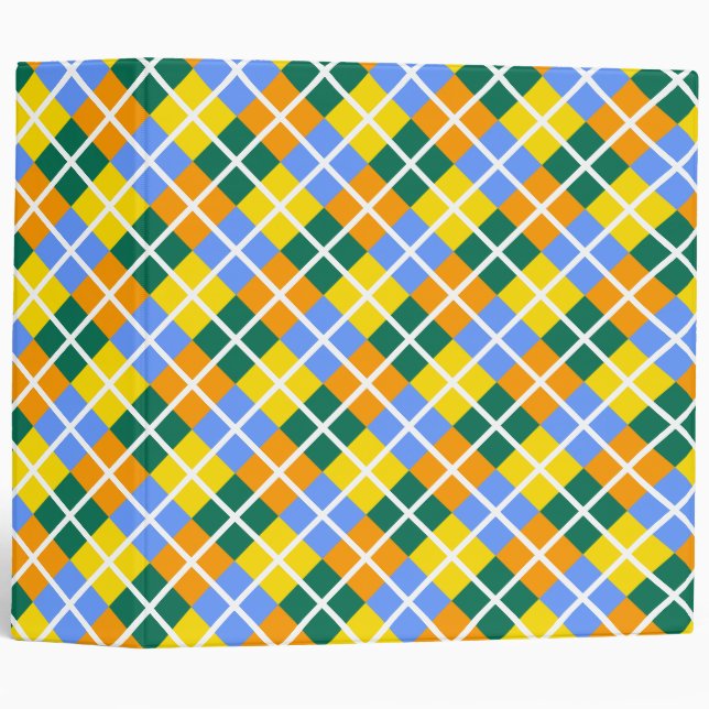 Classeur Bleu Vert Jaune Orange (Devant/Côté)