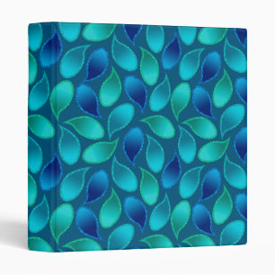 Classeur Bleu vert, turquoise, paon pluie goutte motif