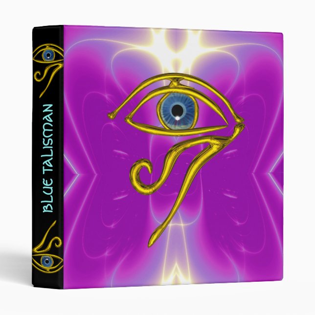CLASSEUR BLEUE TALISMAN / OEIL OR HORUS (Devant/Côté)