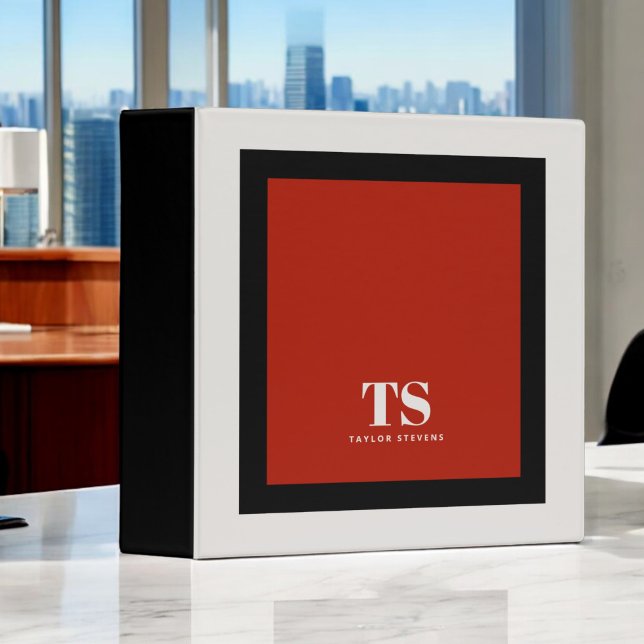 Classeur Bloc de couleur monogramme simple et élégant (Créateur téléchargé)