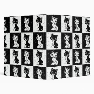 Classeur Bloc de monogramme noir blanc pour chat