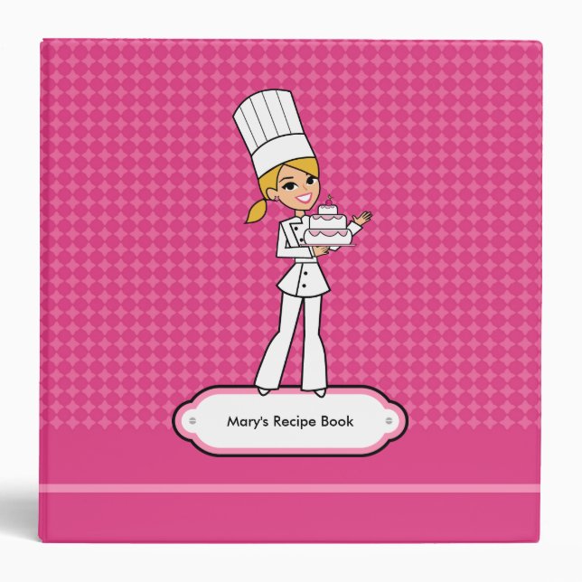 Classeur blond mignon de recette de Baker de (Devant)