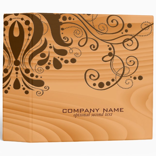 Classeur Blond Wood Texture Grain Brown dentelle 2 (Devant/Côté)