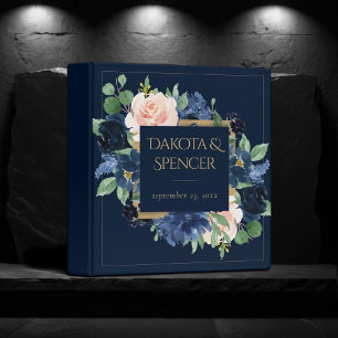 Classeur Blooms Chics Flore Rose bleu foncé et bleu marin