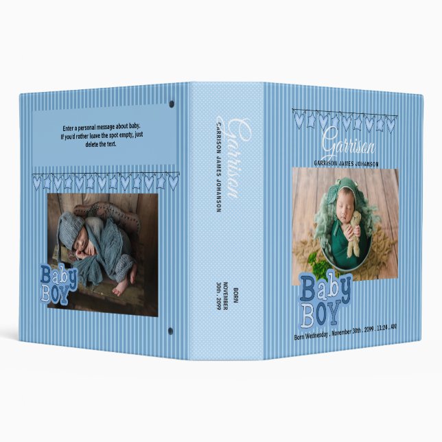 Classeur Blue Baby Boy's Custom Photo Scrapbook (Arrière-plan)