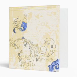 Classeur Blue Bird Retro Floral Art