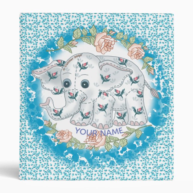 Classeur Blue Elephant Baby Boy (Devant)